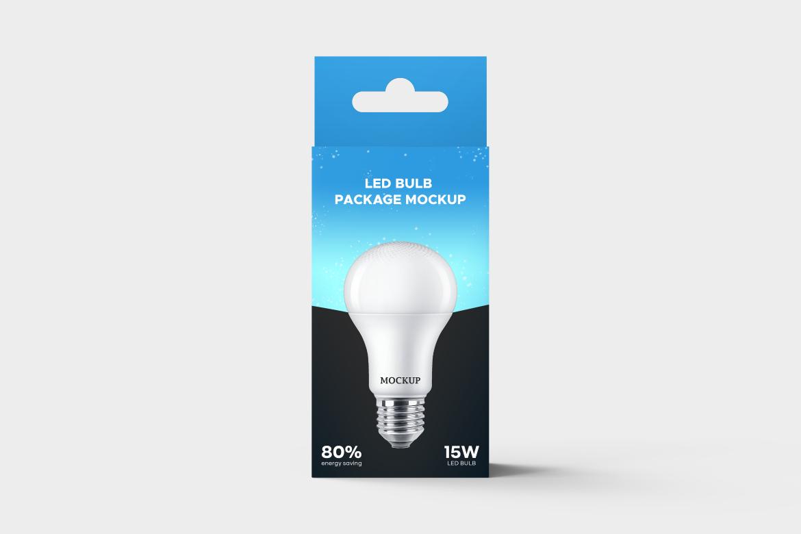 Hanging Led Bulb Packaging Box Mockup