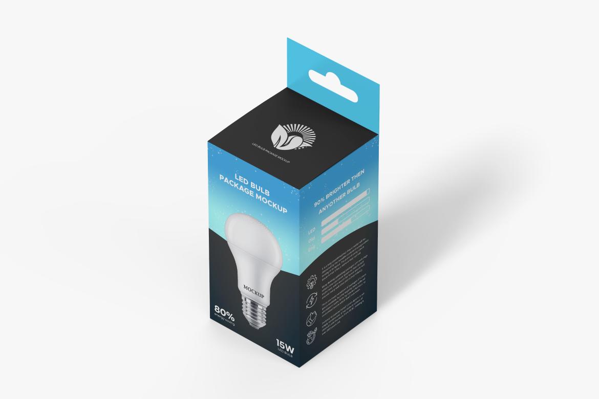 Hanging Led Bulb Packaging Box Mockup