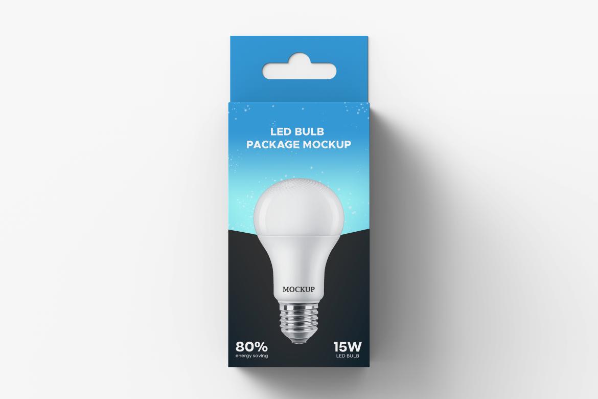 Hanging Led Bulb Packaging Box Mockup