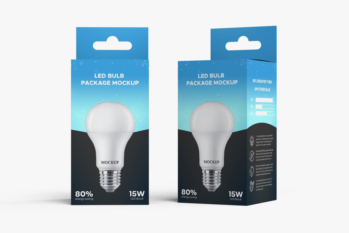 Hanging Led Bulb Packaging Box Mockup