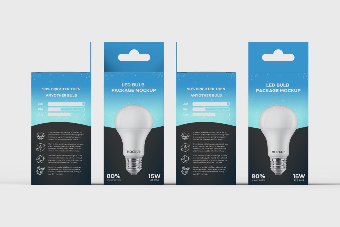 Hanging Led Bulb Packaging Box Mockup
