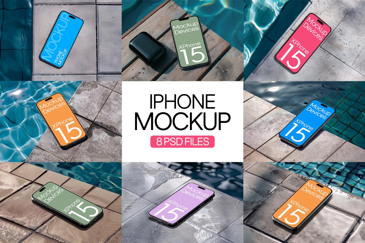 iPhone Mock-Up in Luxurious Poolside