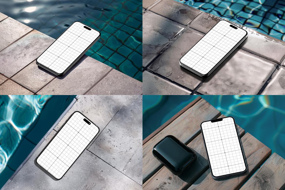 iPhone Mock-Up in Luxurious Poolside