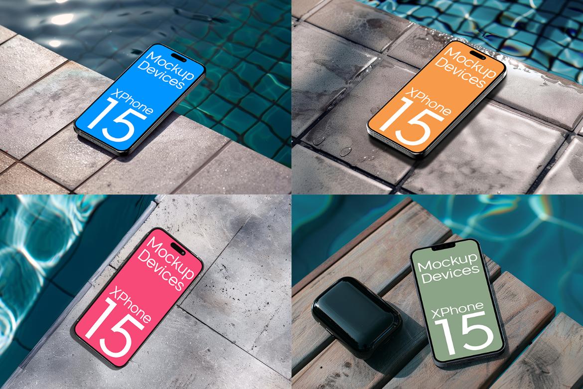 iPhone Mock-Up in Luxurious Poolside