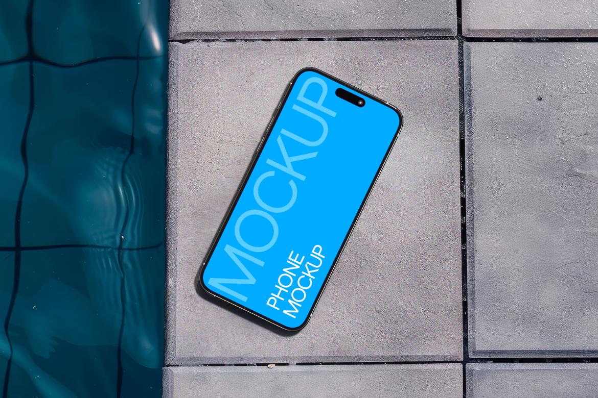iPhone Mock-Up in Luxurious Poolside