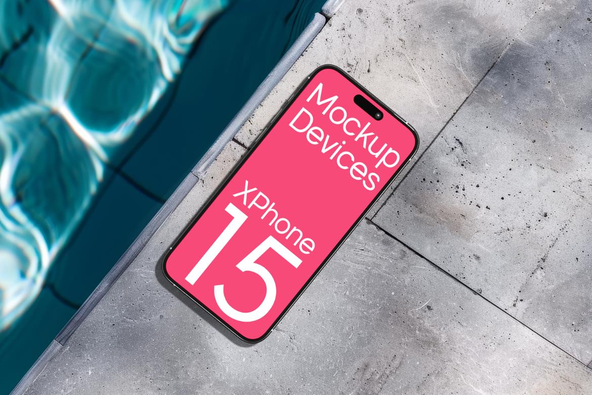 iPhone Mock-Up in Luxurious Poolside