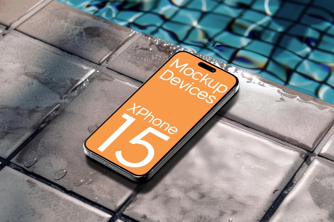 iPhone Mock-Up in Luxurious Poolside
