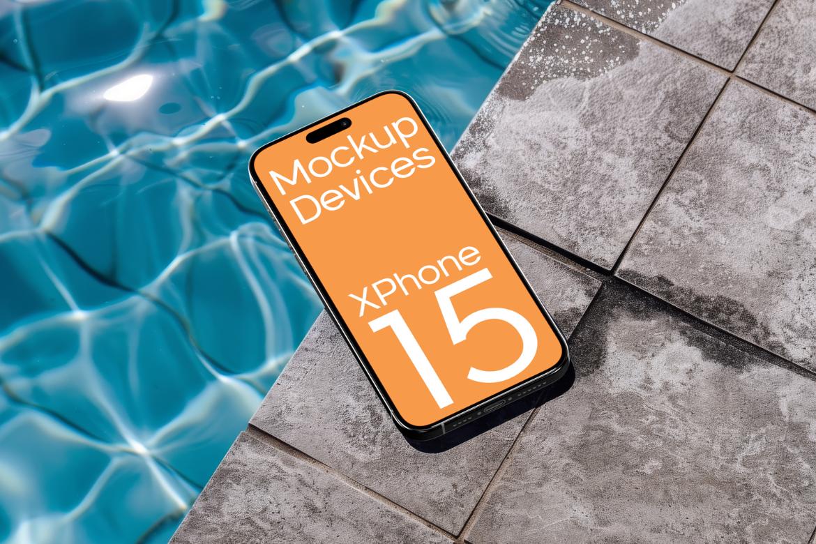 iPhone Mock-Up in Luxurious Poolside