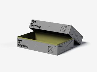 Paper Box With Lid Free Mockup