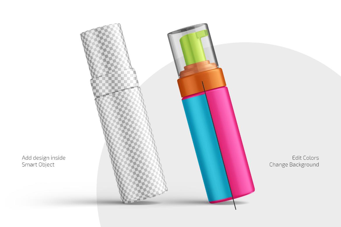 Foam Spray Bottle Mockup Set