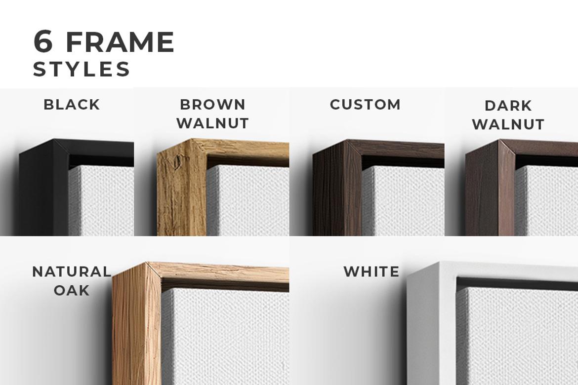Standing Landscape Floater Frame Canvas Mockup - Ratio 4x3