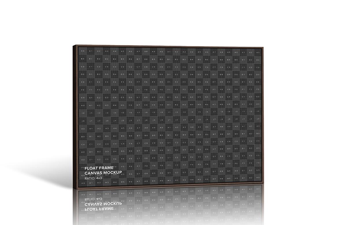 Standing Landscape Floater Frame Canvas Mockup - Ratio 4x3