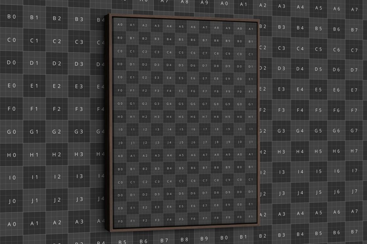 Hanging Portrait Floater Frame Canvas Mockup - Ratio 3x4