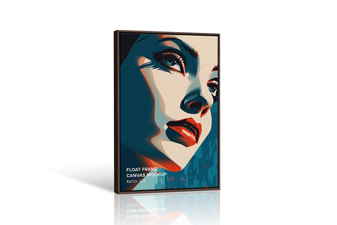 Standing Portrait Floater Frame Canvas Mockup – Ratio 2x3