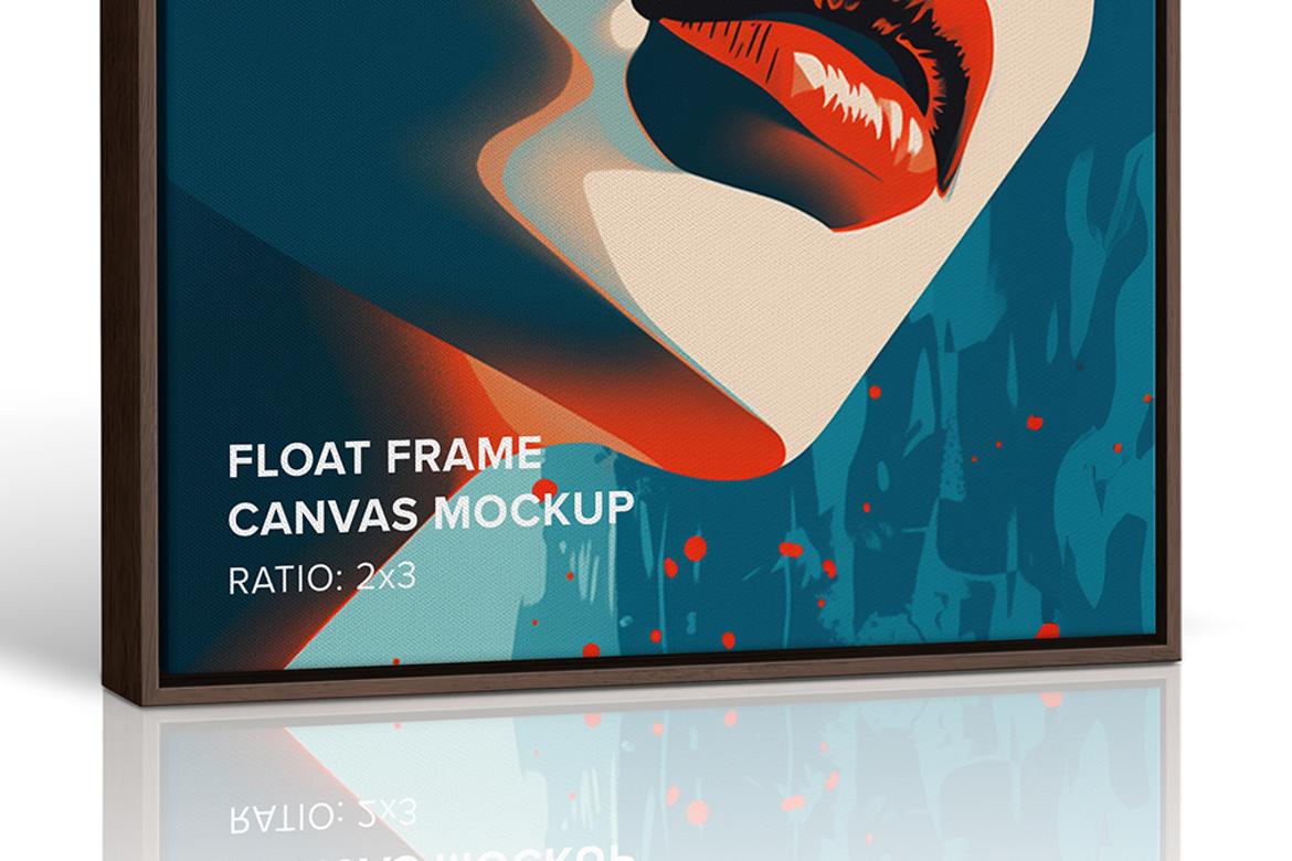 Standing Portrait Floater Frame Canvas Mockup – Ratio 2x3