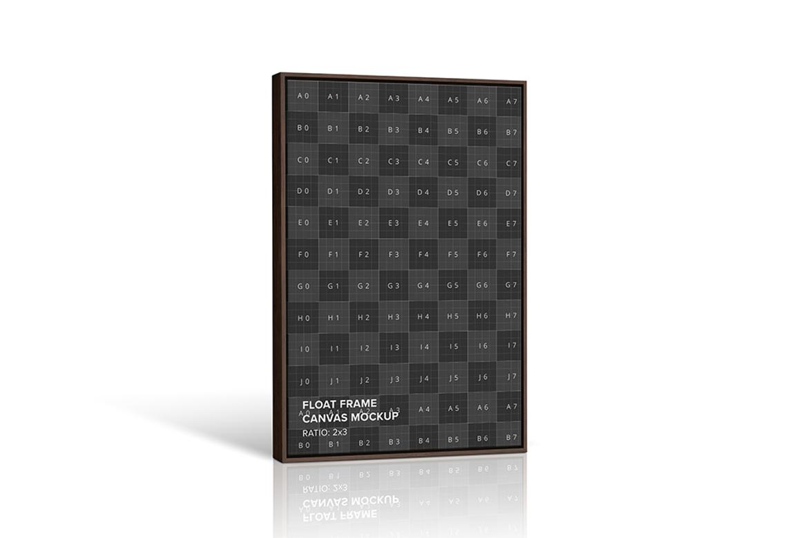 Standing Portrait Floater Frame Canvas Mockup – Ratio 2x3