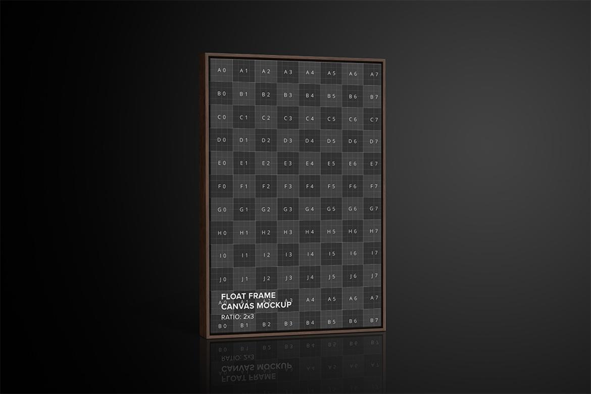 Standing Portrait Floater Frame Canvas Mockup – Ratio 2x3