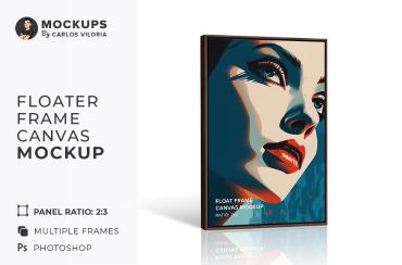 Standing Portrait Floater Frame Canvas Mockup – Ratio 2x3