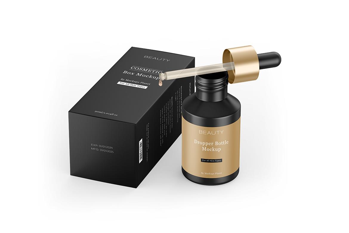 Dropper Bottle with Box Mockups