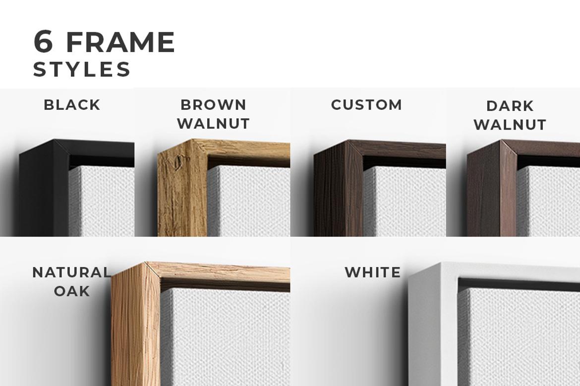 Hanging Portrait Floater Frame Canvas Mockup - Ratio 1x2