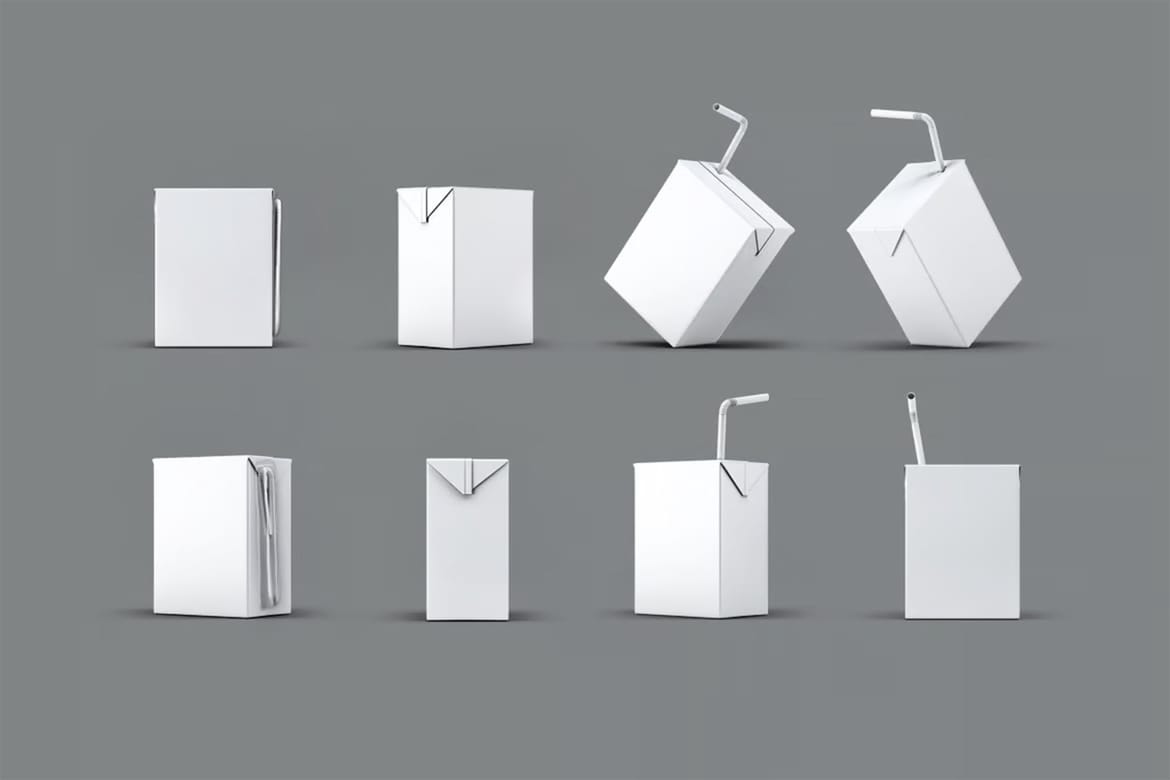 Milk or Juice Small Box Mock-Up
