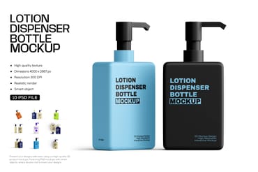Lotion Dispenser Bottle Mockup