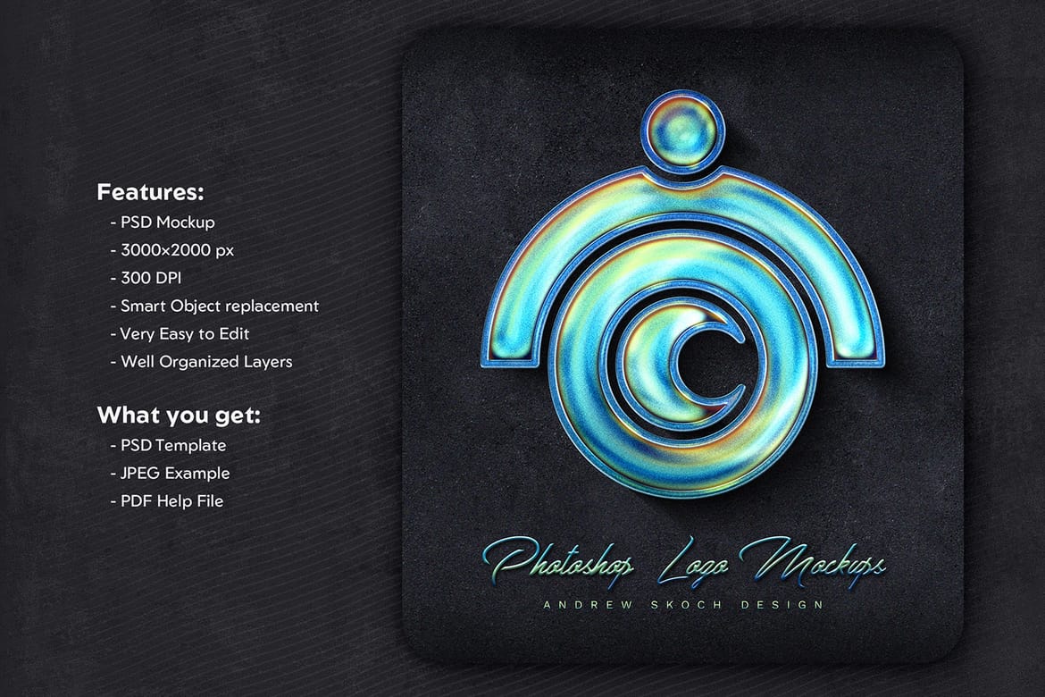 Holographic Logo Mockup