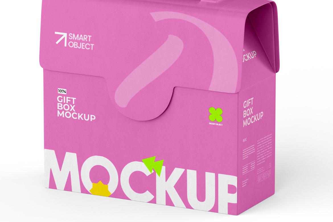 Kraft Paper Box With Handle Mockup