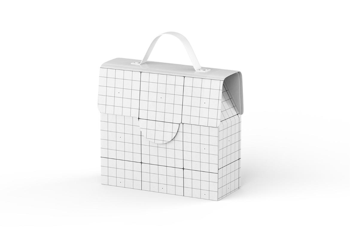 Kraft Paper Box With Handle Mockup