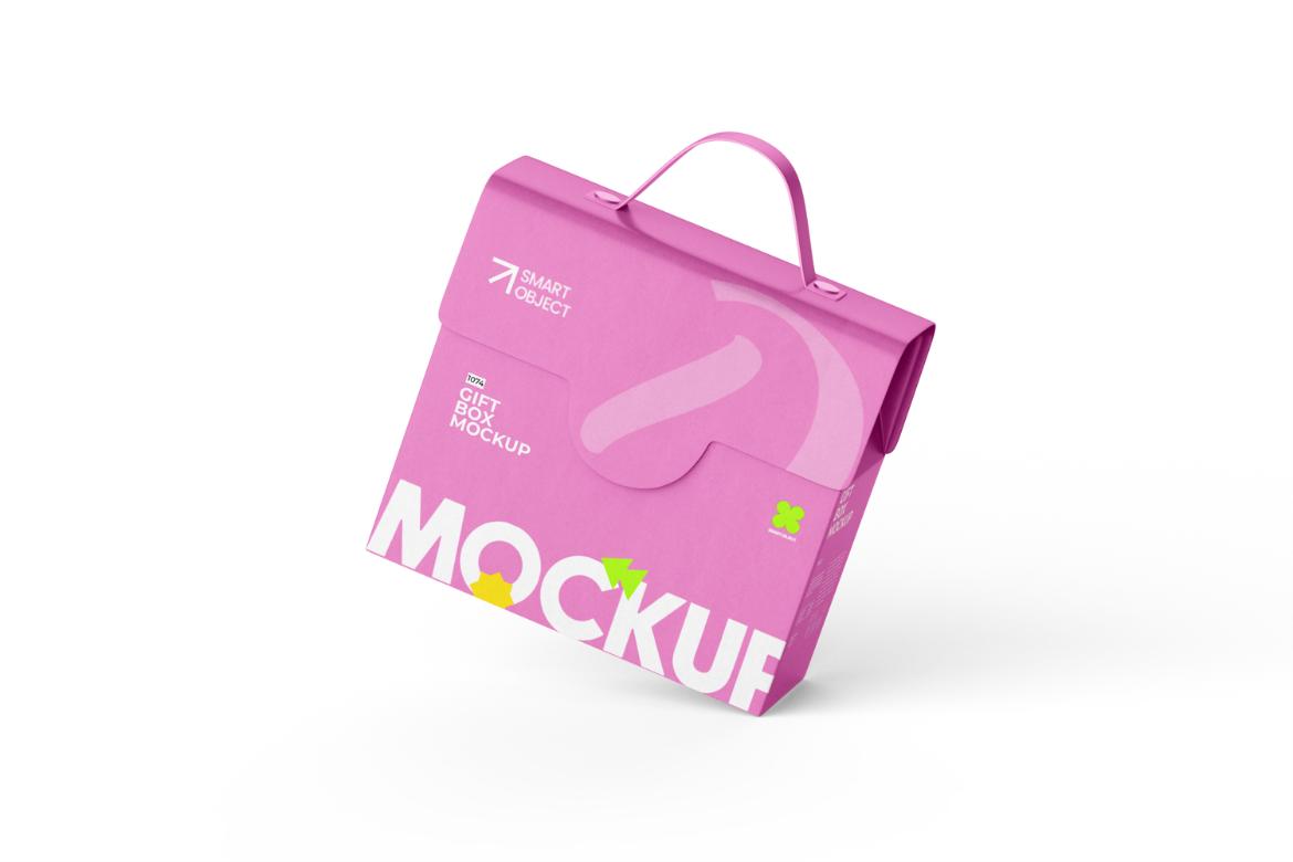 Kraft Paper Box With Handle Mockup