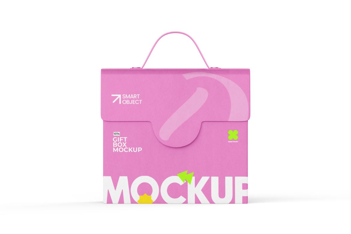 Kraft Paper Box With Handle Mockup