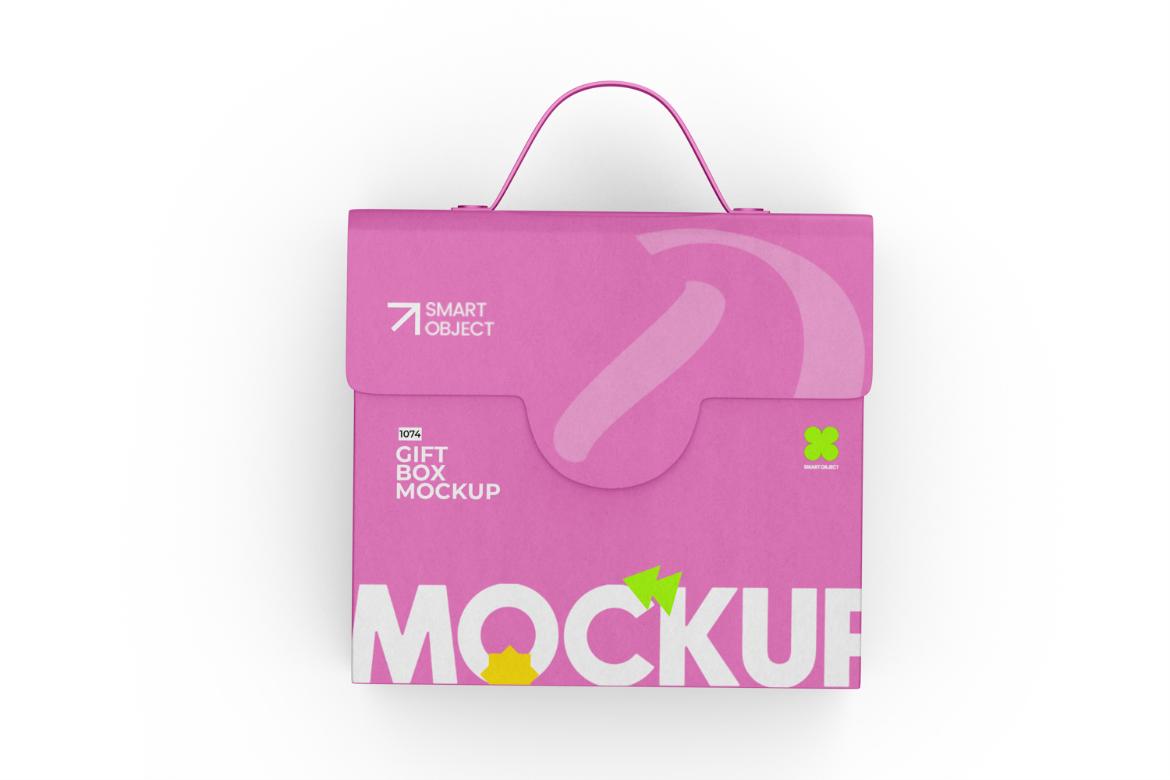 Kraft Paper Box With Handle Mockup