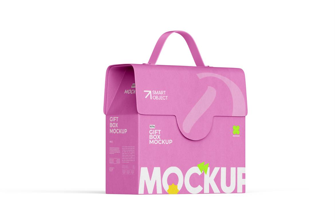Kraft Paper Box With Handle Mockup