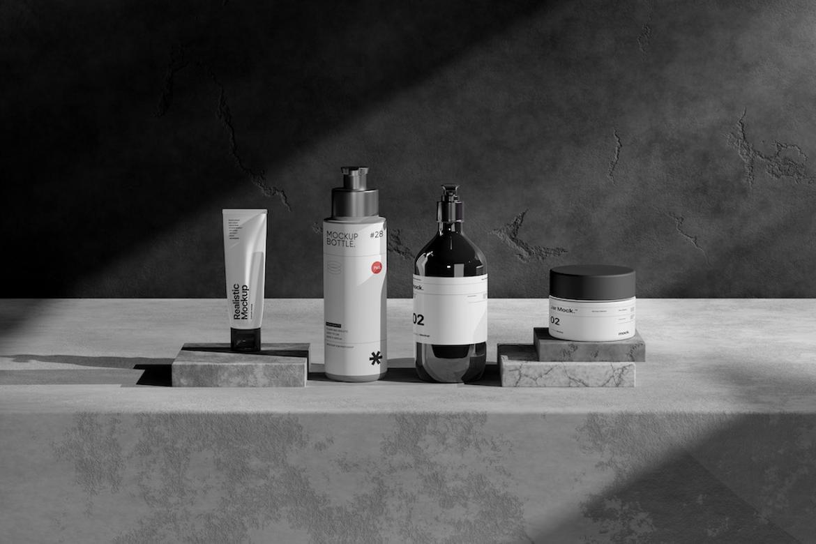 Modern Cosmetic Bottle Jar Mockup