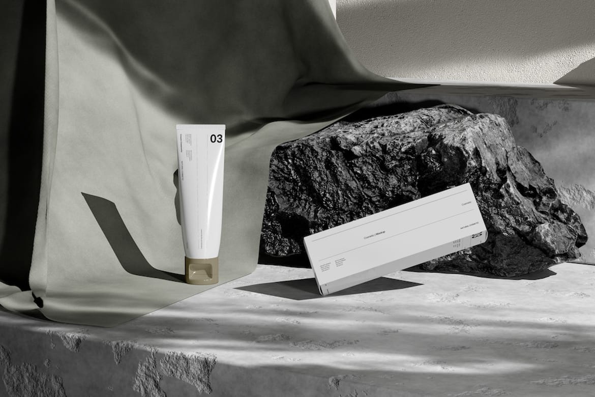 Luxury Cosmetic Tube Packaging Mockup