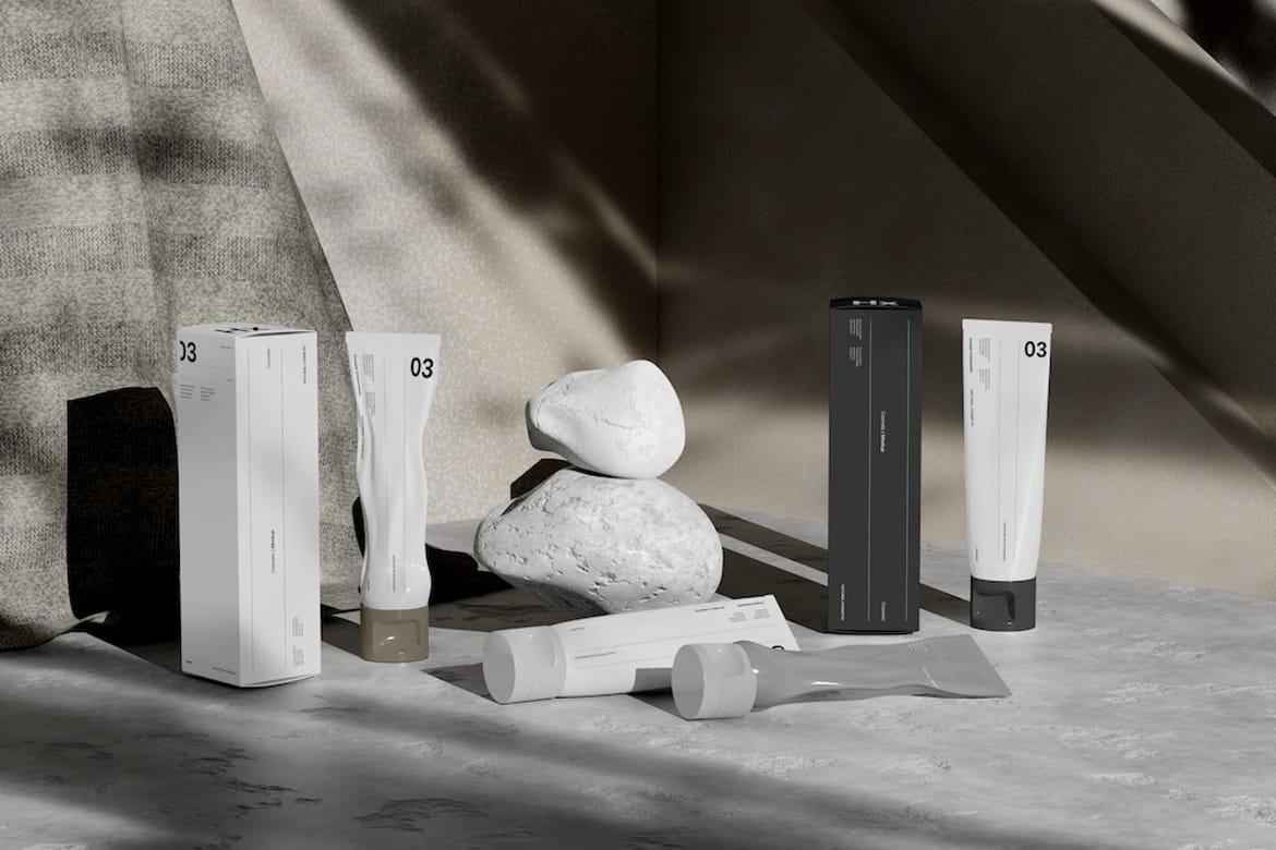 Luxury Cosmetic Tube Packaging Mockup