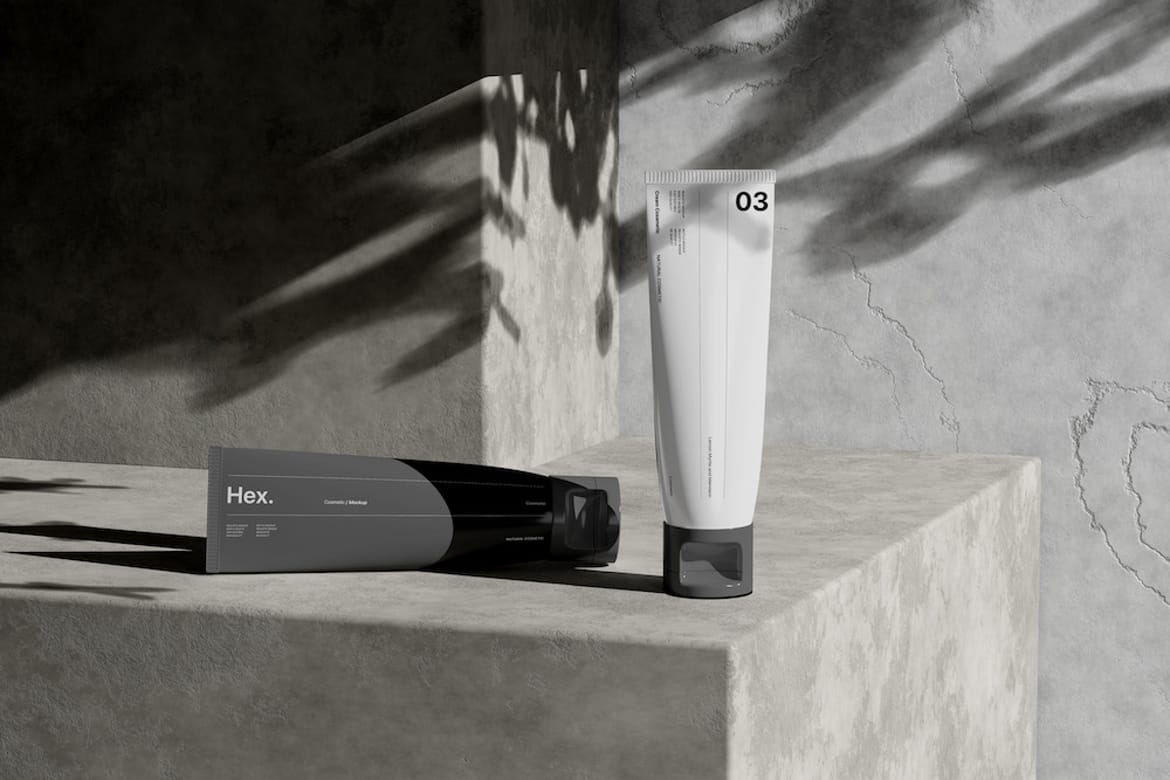 Luxury Cosmetic Tube Packaging Mockup