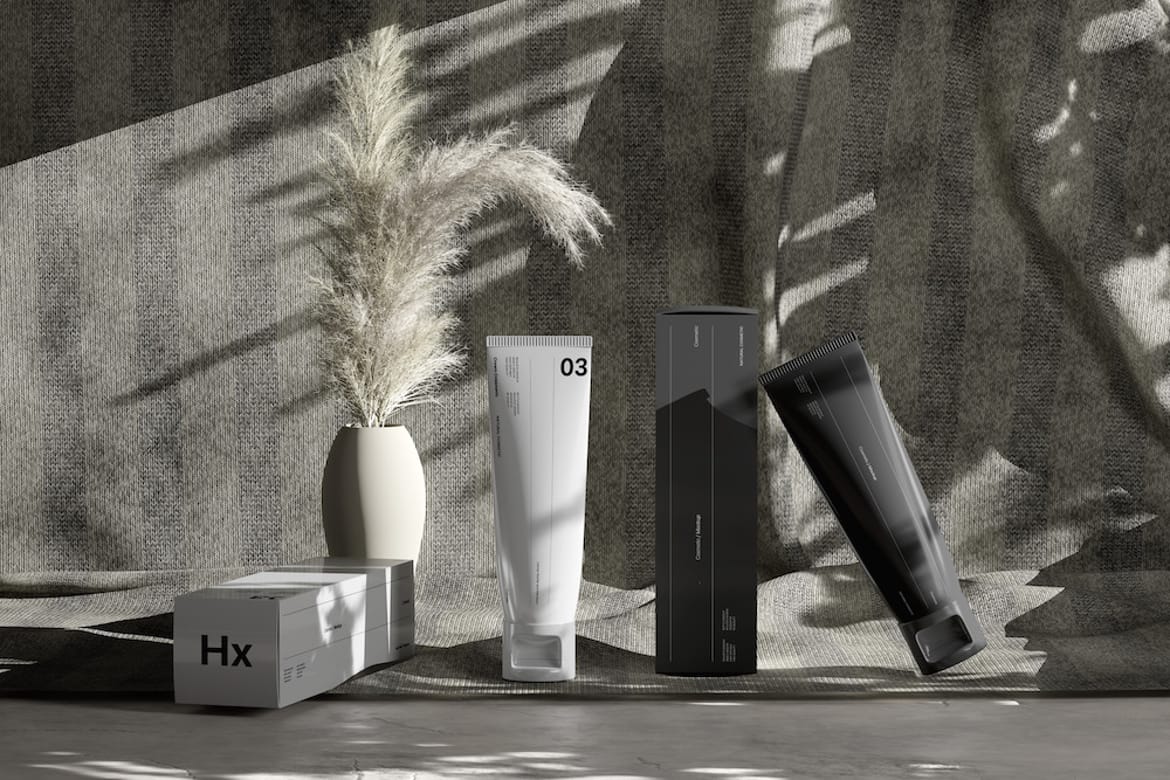 Luxury Cosmetic Tube Packaging Mockup
