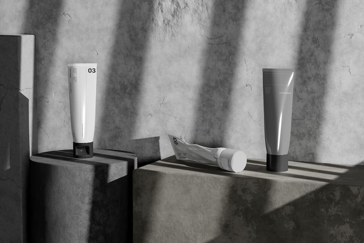 Luxury Cosmetic Tube Packaging Mockup