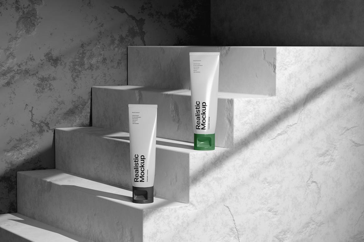Modern Cosmetic Bottle Jar Mockup