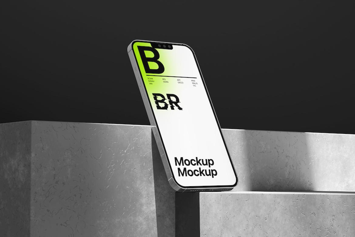Modern iPhone Mockup with Shadows