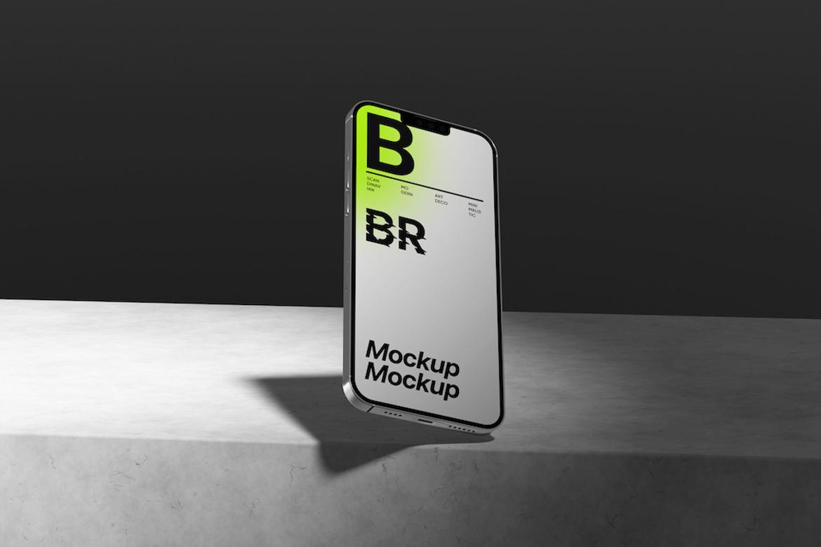 Modern iPhone Mockup with Shadows