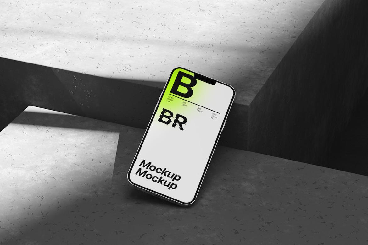Modern iPhone Mockup with Shadows
