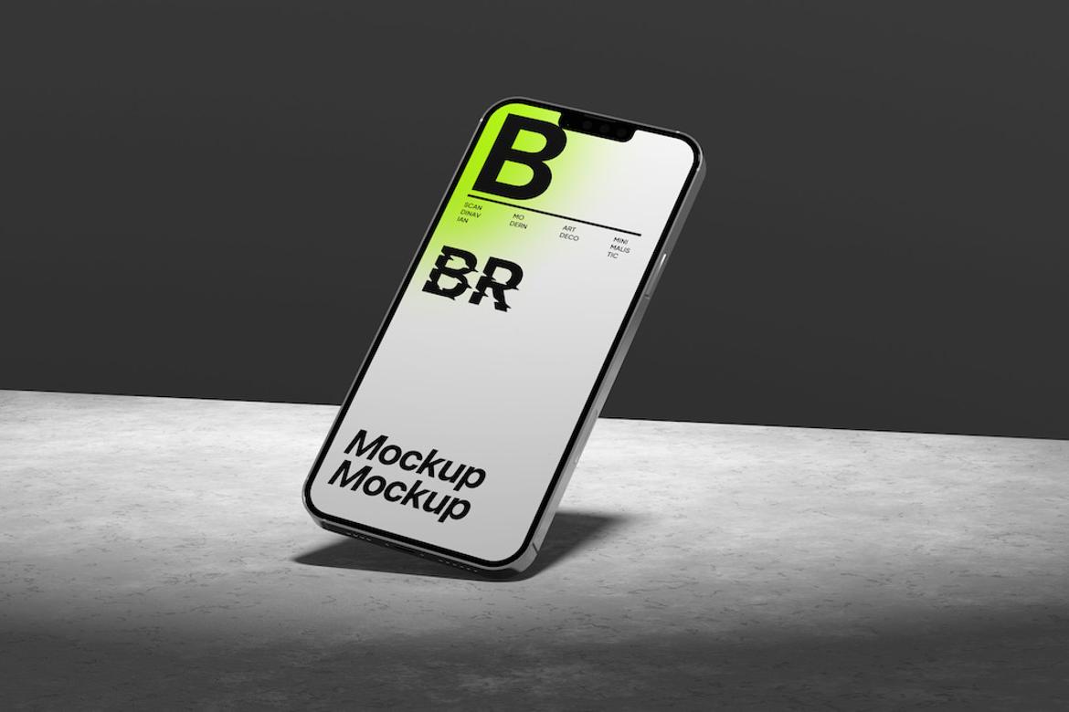 Modern iPhone Mockup with Shadows