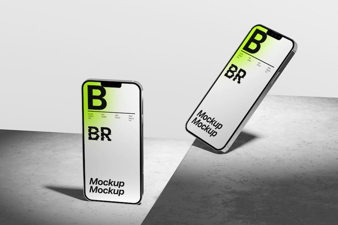 Modern iPhone Mockup with Shadows