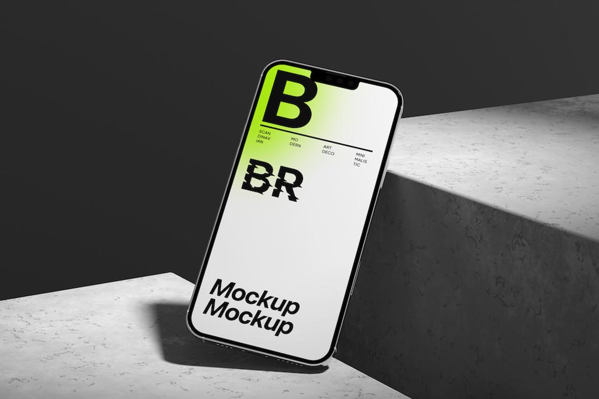 Modern iPhone Mockup with Shadows