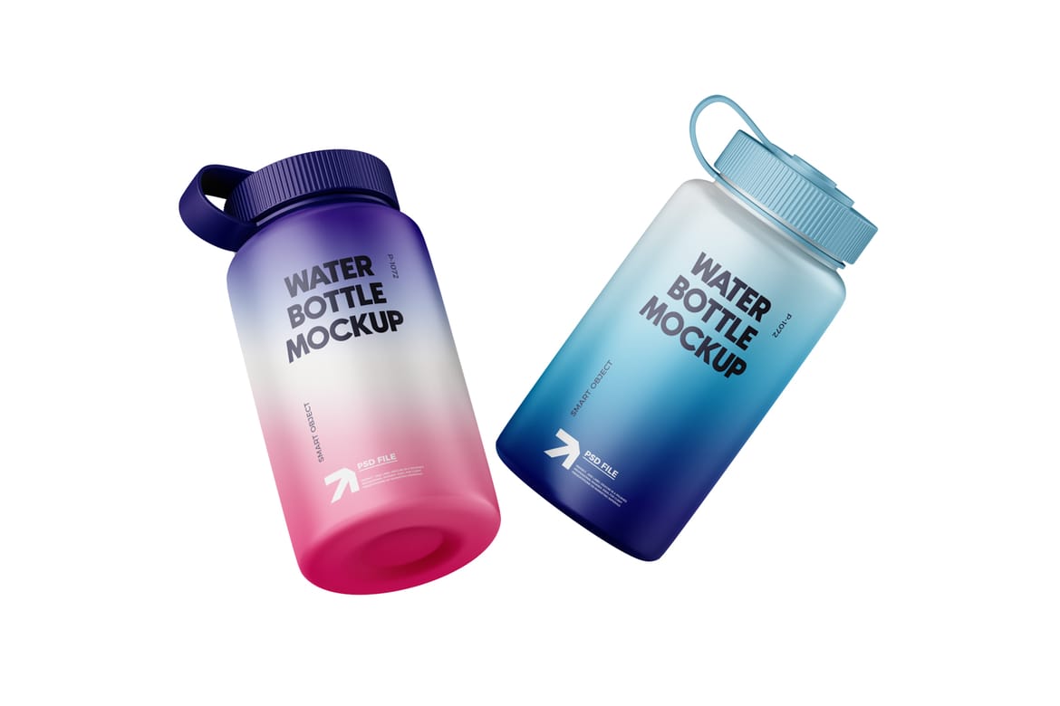 Sport Water Plastic Bottle Mockup
