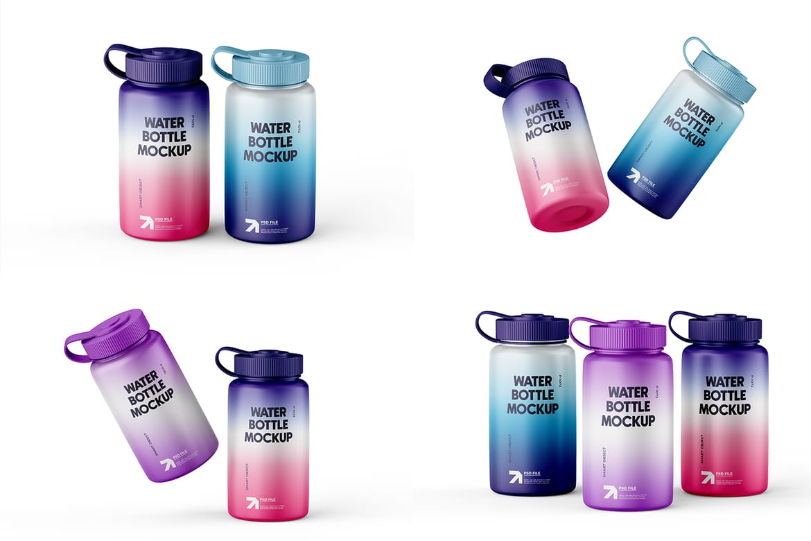Sport Water Plastic Bottle Mockup