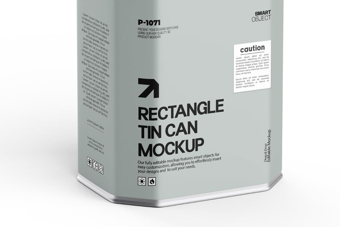 Tin Rectangular Canister PSD Mock-Up