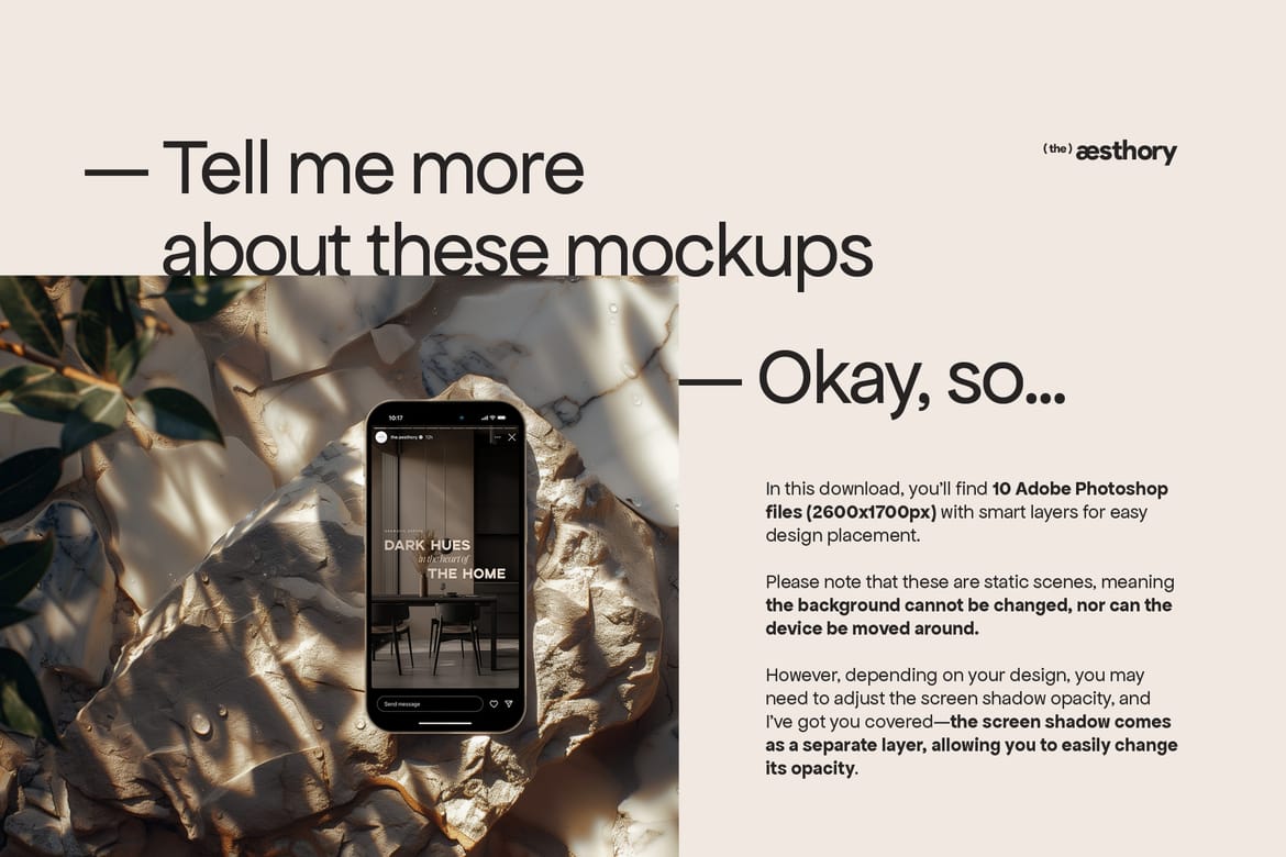 10 iPhone Mockups: Stone & Marble